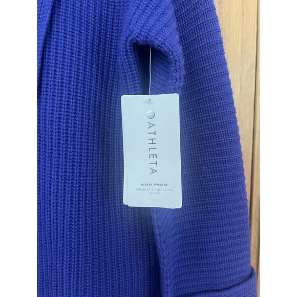Athleta Azalea Merino Wool Cobalt Cashmere Chunky Knit Sweater Size XS NWT $249 - Picture 2 of 7